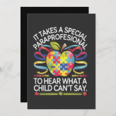 Es braucht eine besondere paraprofessionelle Autis Dankeskarte (Vorne/Hinten)