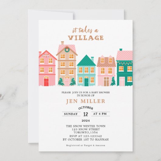 Es braucht eine geschlechtsneutrale Babydusche Einladung (Vorderseite)