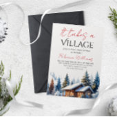 Es braucht eine neutrale Winter-Babydusche im Dorf Einladung