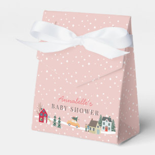 Es braucht eine Village Holiday Town Pink Baby Dus Geschenkschachtel