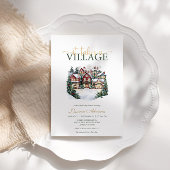 Es braucht eine Village Snowy Winter Baby Dusche Einladung