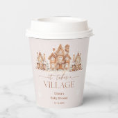 Es braucht eine Village Winter Baby Dusche Pappbecher (Rückseite)