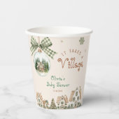Es braucht eine Village Winter Baby Dusche Pappbecher (Vorderseite)