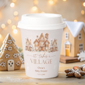 Es braucht eine Village Winter Baby Dusche Pappbecher