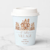 Es braucht eine Village Winter Baby Dusche Pappbecher (Rückseite)