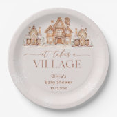 Es braucht eine Village Winter Baby Dusche Pappteller (Vorderseite)