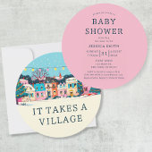 Es braucht eine Village Winter Girl Babydusche Einladung