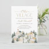 Es braucht eine Weihnachtsdusche im Dorf Einladung (Stehend Vorderseite)