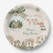 Es braucht eine Weihnachtsdusche im Dorf Pappteller (Vorderseite)