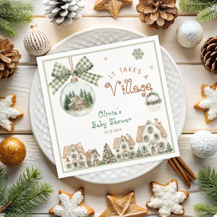 Es braucht eine Weihnachtsdusche im Dorf Serviette