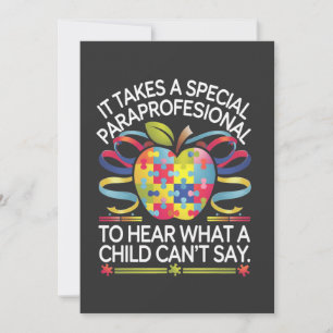 Es braucht einen besonderen Paraprofessional Autis Dankeskarte