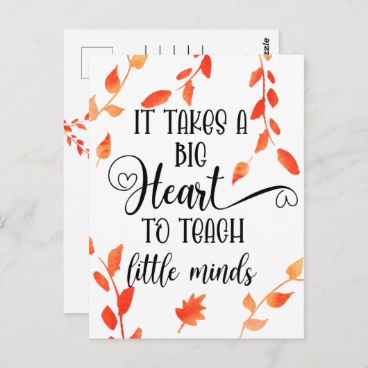 Es braucht einen großen Wertverlust für Herzlehrer Postkarte (Vorne/Hinten)