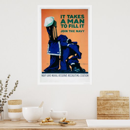 Es braucht einen Mann, um eine Uniform - Marine (U Poster (Küche)