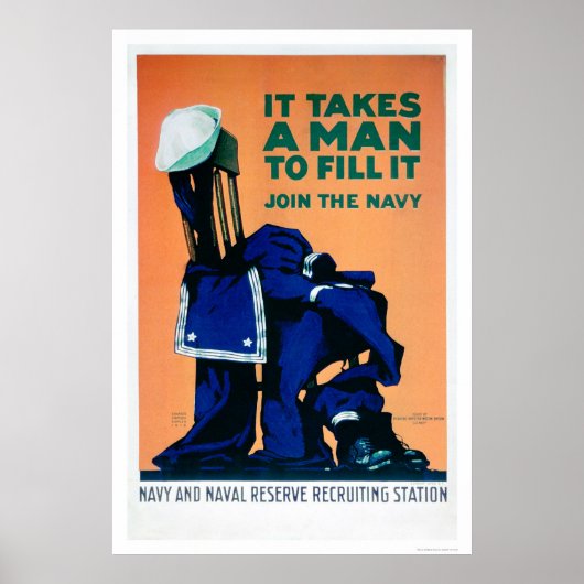 Es braucht einen Mann, um eine Uniform - Marine (U Poster (Vorne)