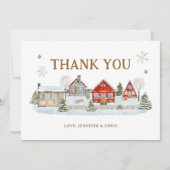 Es braucht einen schneebedeckten Winter Dankeskarte (Vorderseite)