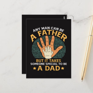 Es braucht jemanden Besonderes, um ein Vater zu se Postkarte