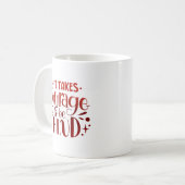 es braucht Mut, freundlich zu sein Kaffeetasse (Vorderseite Links)