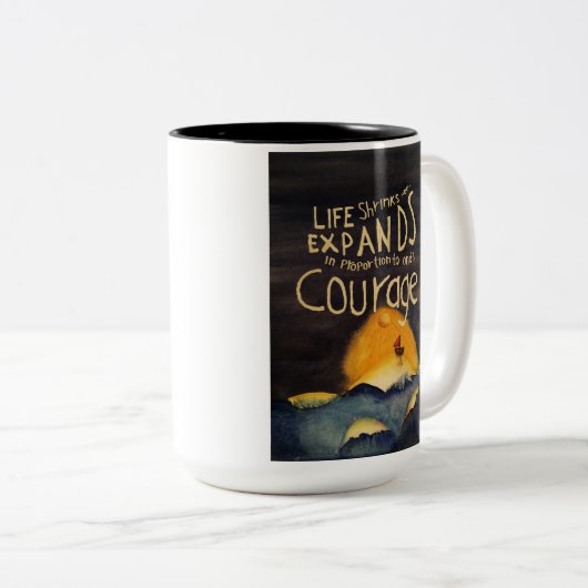 Es braucht Mut zweitklassige Tasse (VorderseiteRechts)