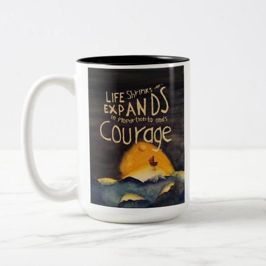 Es braucht Mut zweitklassige Tasse (Links)