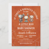 Es braucht Spuk Village Boo Halloween Kinderdusche Einladung (Vorderseite)