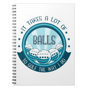 Es braucht viele Bälle, um so zu Golf zu spielen w Notizblock