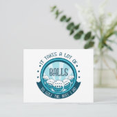 Es braucht viele Bälle, um so zu Golf zu spielen w Postkarte (Stehend Vorderseite)