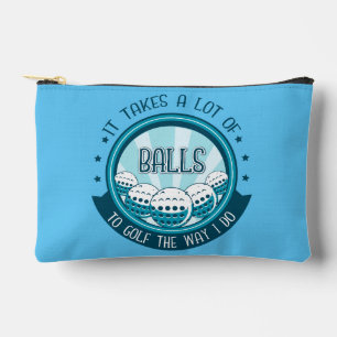 Es braucht viele Bälle, um so zu Golf zu spielen w Zubehörtasche