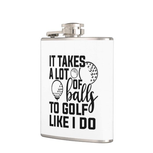 Es braucht viele Bälle zum Golf wie ich Flachmann (Links)