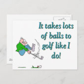 Es braucht viele Bälle zum Golf wie ich Postkarte (Vorne/Hinten)