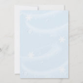 Es braucht Village Blue Winter City Baby Dusche Einladung (Rückseite)