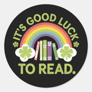 Es bringt Glück, Teacher Librarian Irish zu lesen Runder Aufkleber