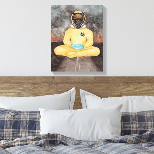 Es Burn Quarantine Yoga Hazmat Anzug Canva beobach Leinwanddruck (Insitu (Schlafzimmer))