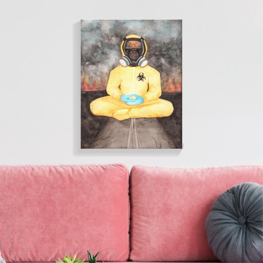 Es Burn Quarantine Yoga Hazmat Anzug Canva beobach Leinwanddruck (Insitu (Wohnzimmer))