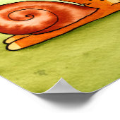 Es-Corg-O Snail Corgi Wasserfarbe Druckplakat Poster (Ecke)