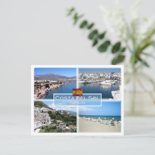 ES Costa del Sol - Nerja - Puerto Banus - Marbella Postkarte (Stehend Vorderseite)