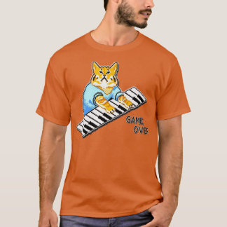 Es Crowd Roys Piano Cat Design auf breiter Basis v T-Shirt