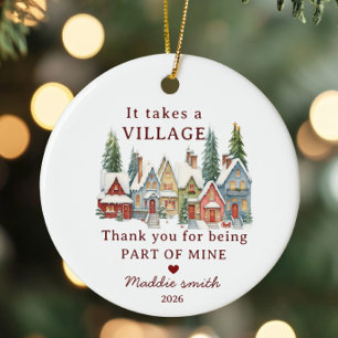 Es dauert ein Dorf Weihnachten Vielen Dank für das Keramik Ornament