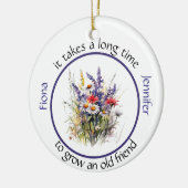 Es dauert lange, um einen alten Freund Bestie zu z Keramik Ornament (Links)