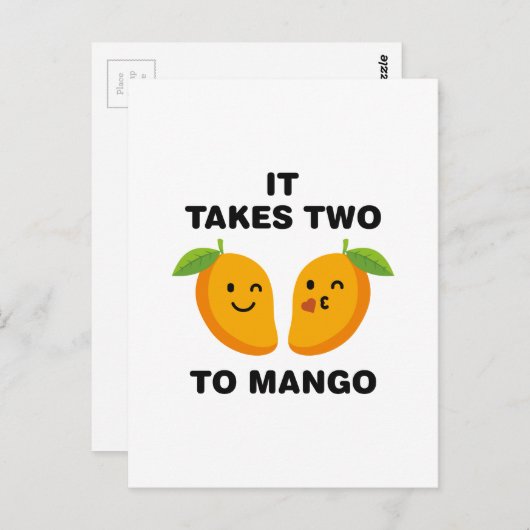 Es dauert zwei bis Mango Postkarte (Vorne/Hinten)