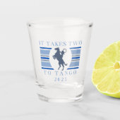 Es dauert zwei bis Tango - Western Junggeselinnen- Schnapsglas (Vorderseite)