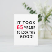 Es dauerte 65 Jahre Geburtstagsgestalte Postkarte (Stehend Vorderseite)
