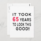 Es dauerte 65 Jahre Geburtstagsgestalte Postkarte (Vorne/Hinten)