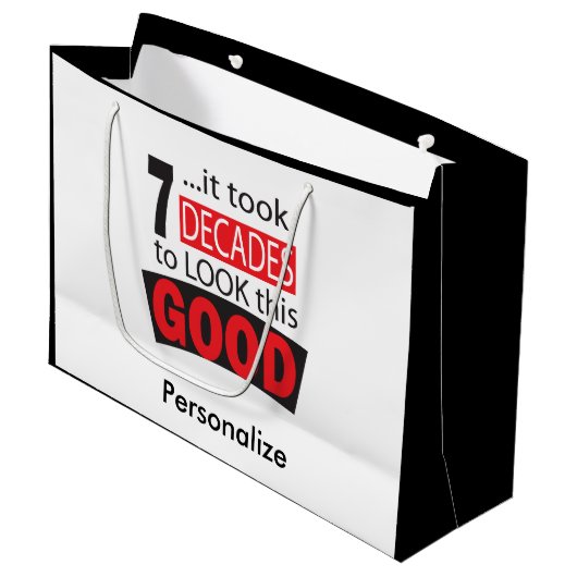 Es dauerte 7 Jahrzehnte, um diesen GUTEN -70th Große Geschenktüte (Vorderseite Schrägansicht)