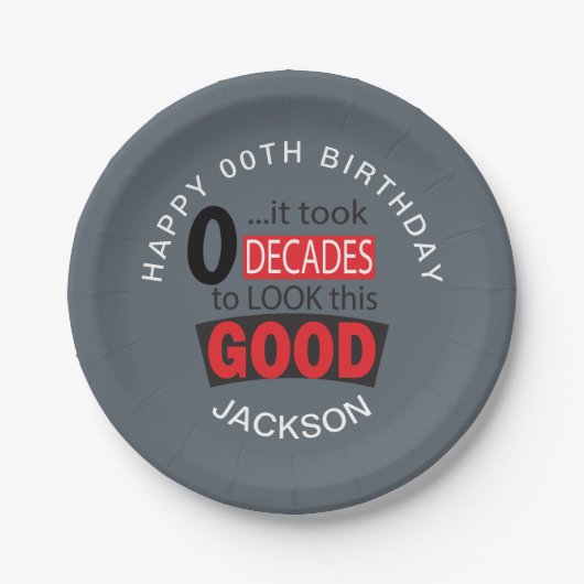 Es dauerte zehn Jahrzehnte, um dieses Gute zu sehe Pappteller (Vorderseite)