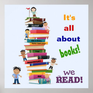 Es dreht sich alles um Bücher Poster