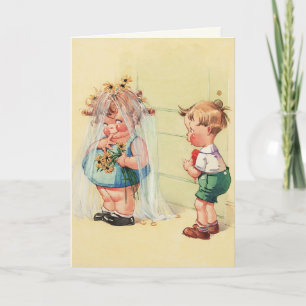 Es dreht sich alles um die Liebe. Vintage Art Vale Feiertagskarte