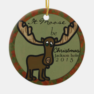 Es Elche ist Weihnachtsfamilienverzierung Keramik Ornament