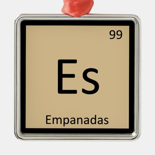 Es - Empanadas Appetizer Chemie Periodischer Tisch Silbernes Ornament (Vorne)