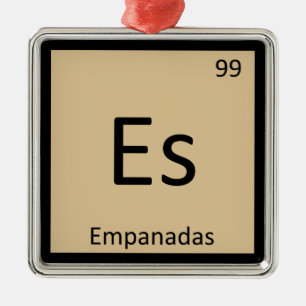 Es - Empanadas Vorspeise Chemie Periodensystem Silbernes Ornament