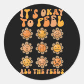 Es fällt ihm ein, alle Gefühle der psychischen Ges Runder Aufkleber (Vorderseite)